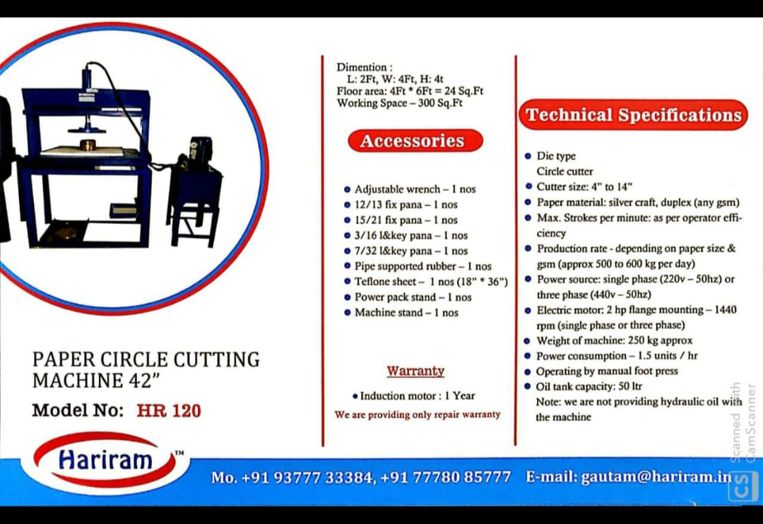 HR 120 Circle Cutter Die